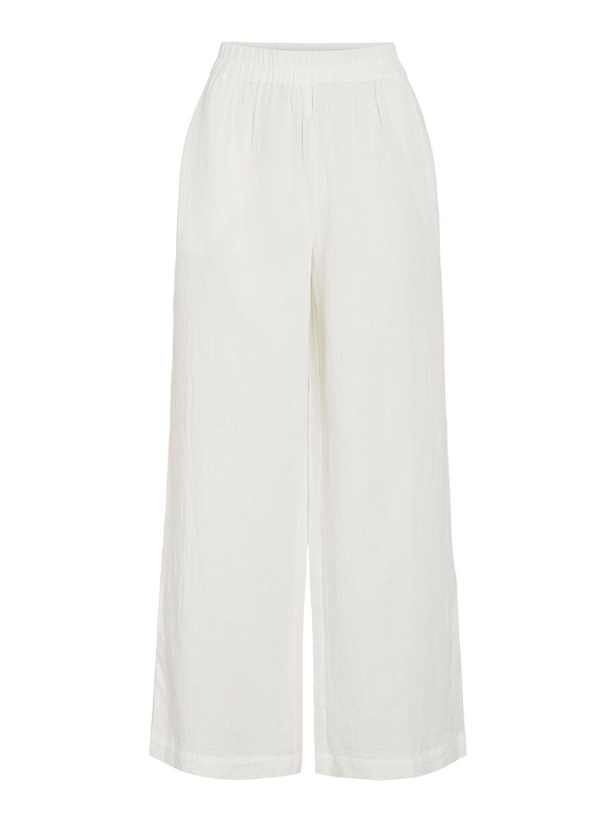 VILA VILANIA HIGH WAIST WIDE-LEG TROUSERS, Snow White, highres - 14105427_SnowWhite_001.jpg