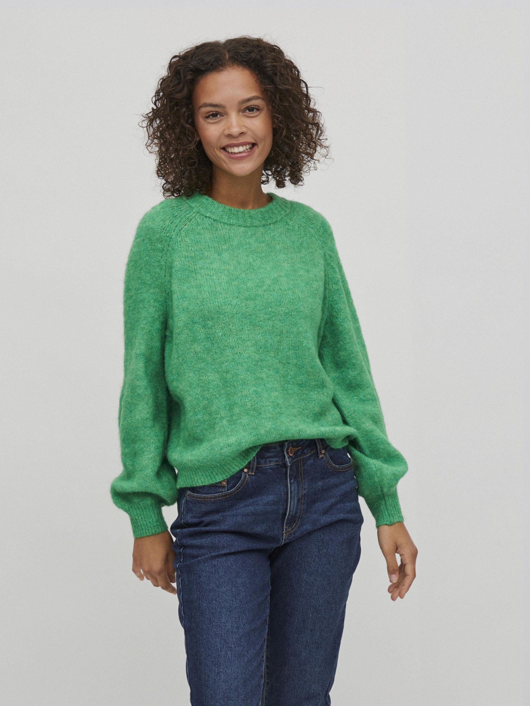 ROUND NECK KNITTED PULLOVER Green VILA