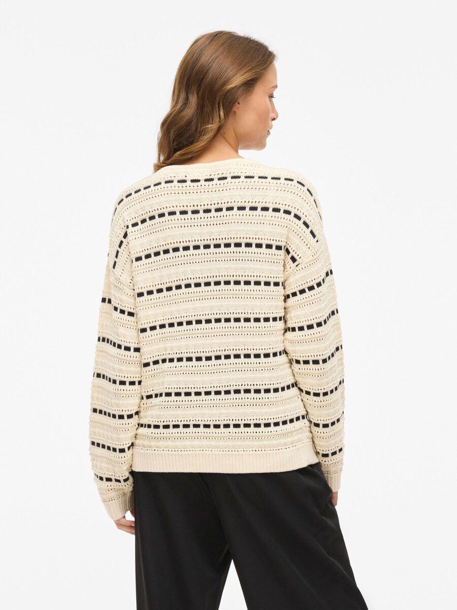 Carousel image - VIMARIAN POINTELLE KNITTED PULLOVER, Birch | 2