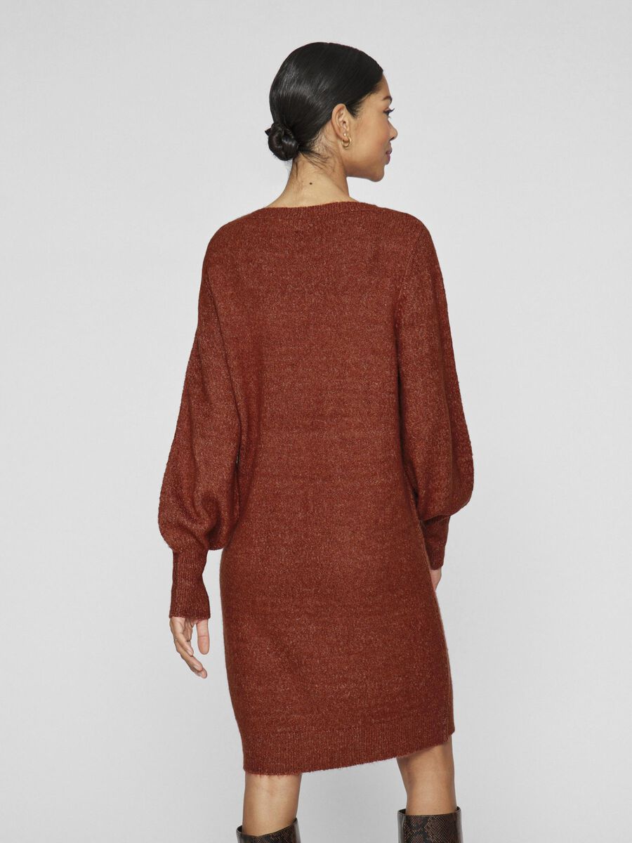 VILA KNITTED SHORT DRESS, Burnt Henna, highres - 14103024_BurntHenna_1153655_004.jpg