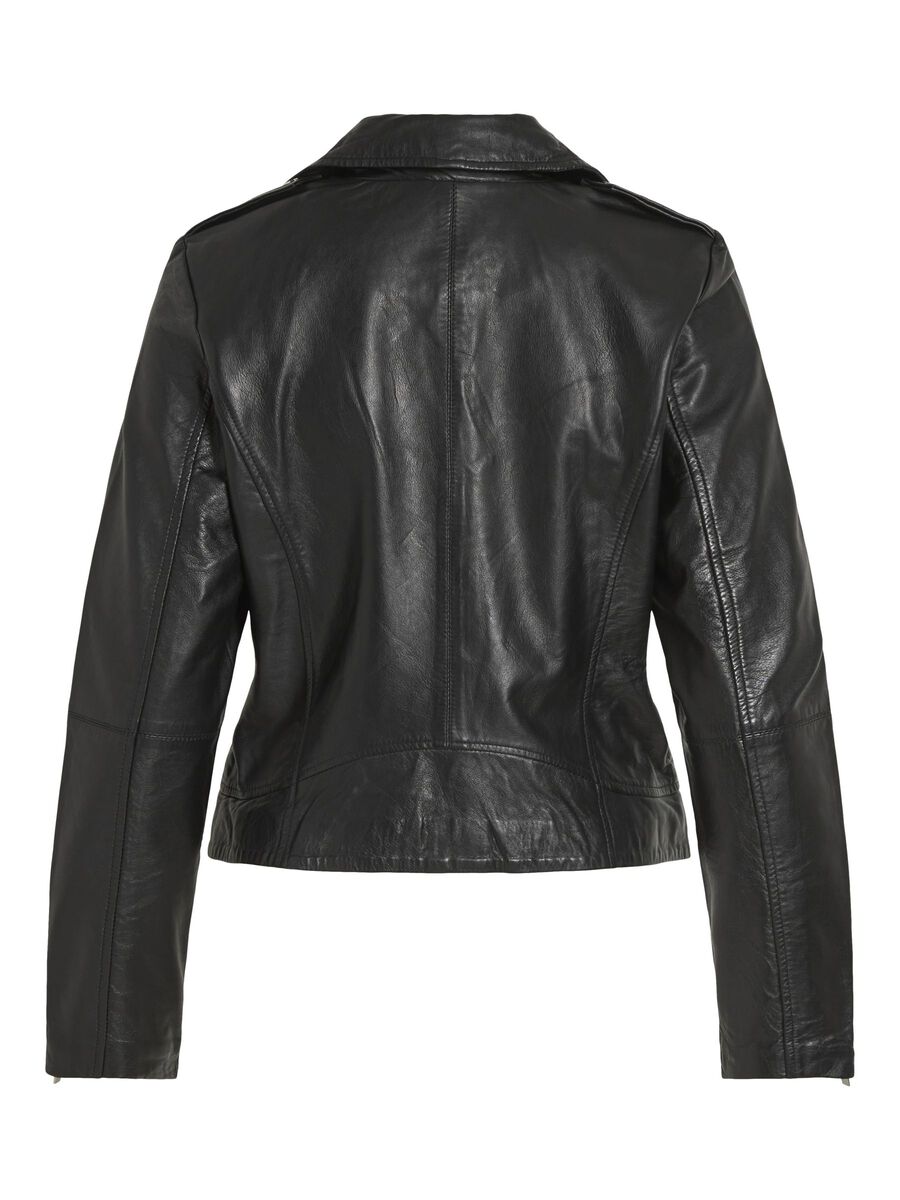 VILA BIKER LOOK LEATHER JACKET, Black, highres - 14067521_Black_002.jpg