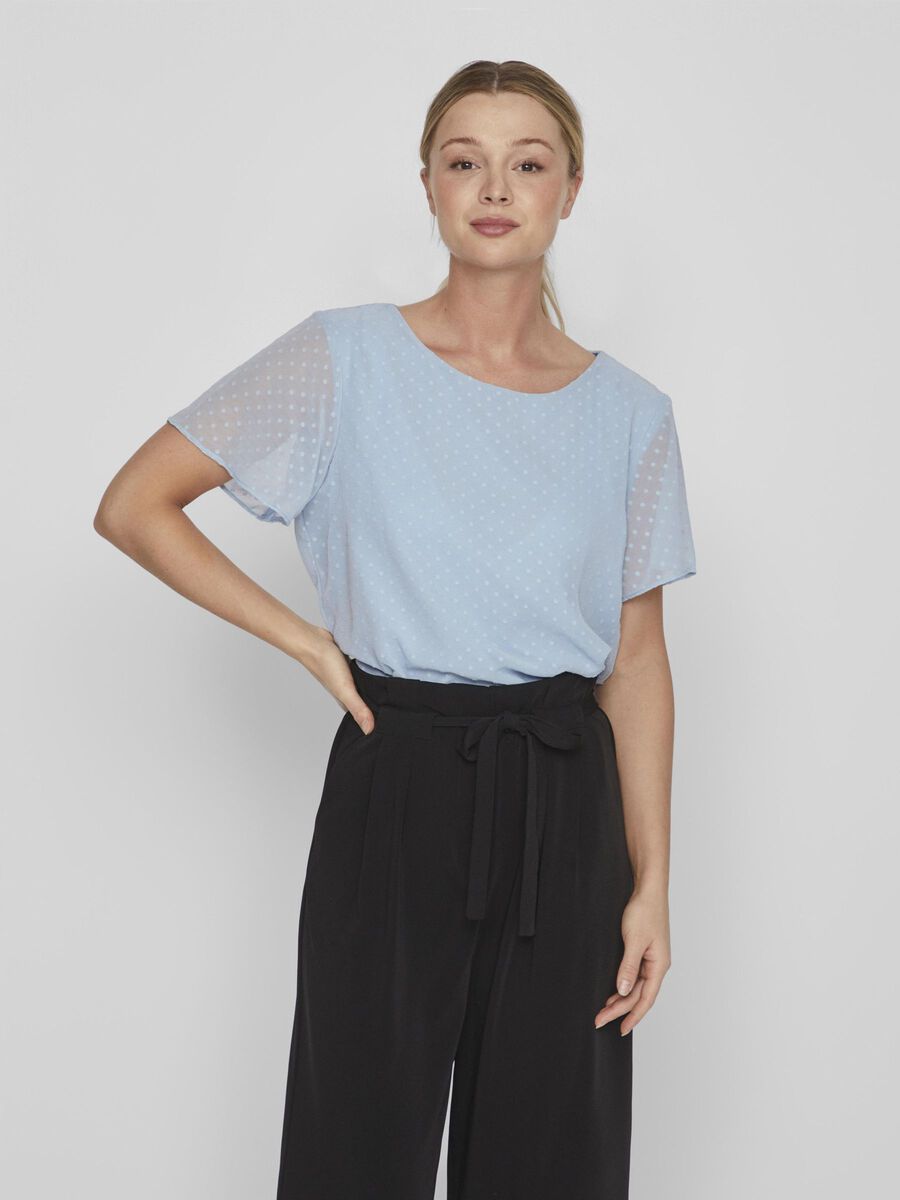 Vila DOTTED SHORT SLEEVED TOP, Kentucky Blue, highres - 14085825_KentuckyBlue_003.jpg