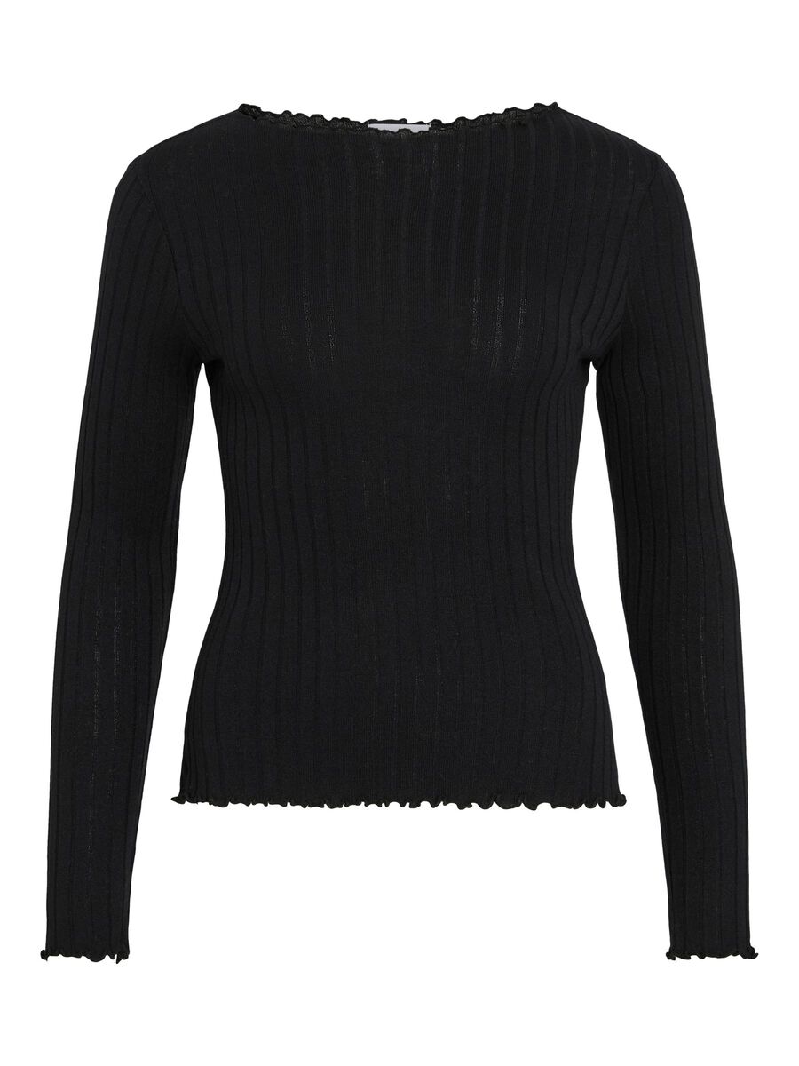 VILA VIRIKA HIGH NECK LONG SLEEVED TOP, Black Beauty, highres - 14107470_BlackBeauty_001.jpg