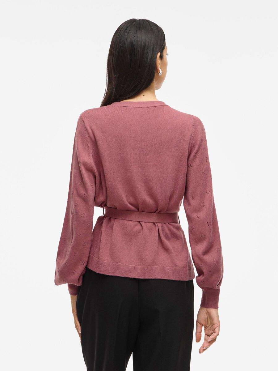VILA VIAVA BELTED KNITTED CARDIGAN, Mesa Rose, highres - 14111229_MesaRose_004.jpg