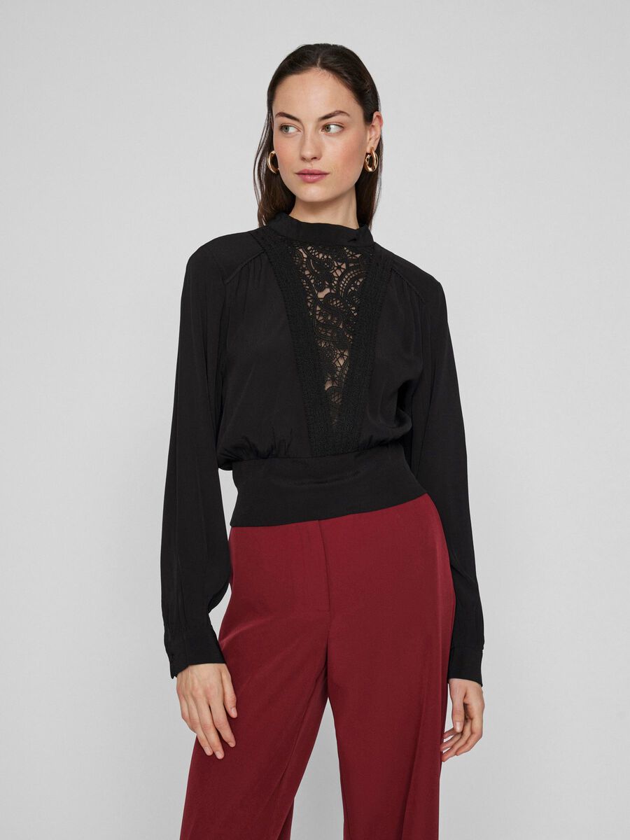 VILA HIGH NECK LONG SLEEVED TOP, Black Beauty, highres - 14101934_BlackBeauty_003.jpg