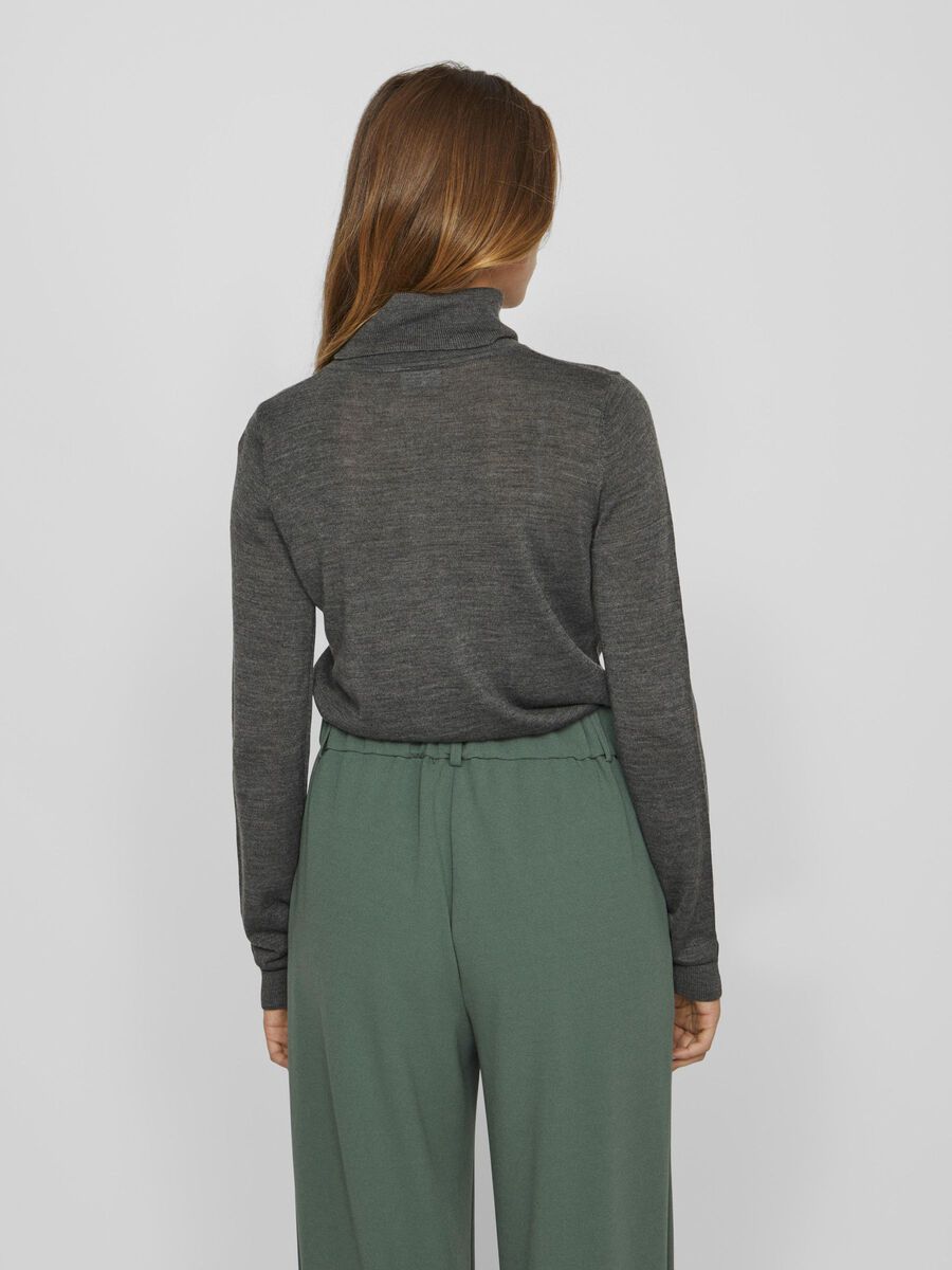 VILA TURTLENECK KNITTED PULLOVER, Dark Grey Melange, highres - 14099502_DarkGreyMelange_004.jpg