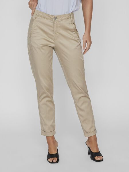 Vila CROPPED CHINO TROUSERS, Soft Camel, highres - 14050349_SoftCamel_003.jpg