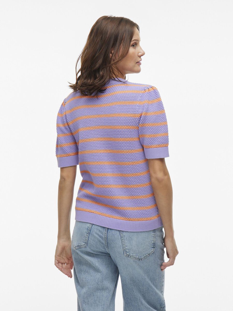 VILA SHORT SLEEVED KNITTED TOP, Violet Tulip, highres - 14106601_VioletTulip_1203654_004.jpg