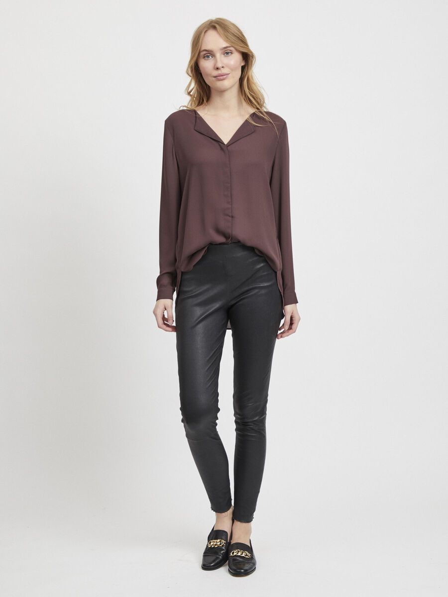 Carousel image - VILUCY HIGH LOW SHIRT, Puce | 4