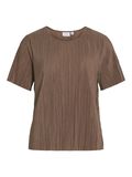 VILA VIPLISA PLISSERET TOP MED KORTE ÆRMER, Fossil, highres - 14089481_Fossil_001.jpg