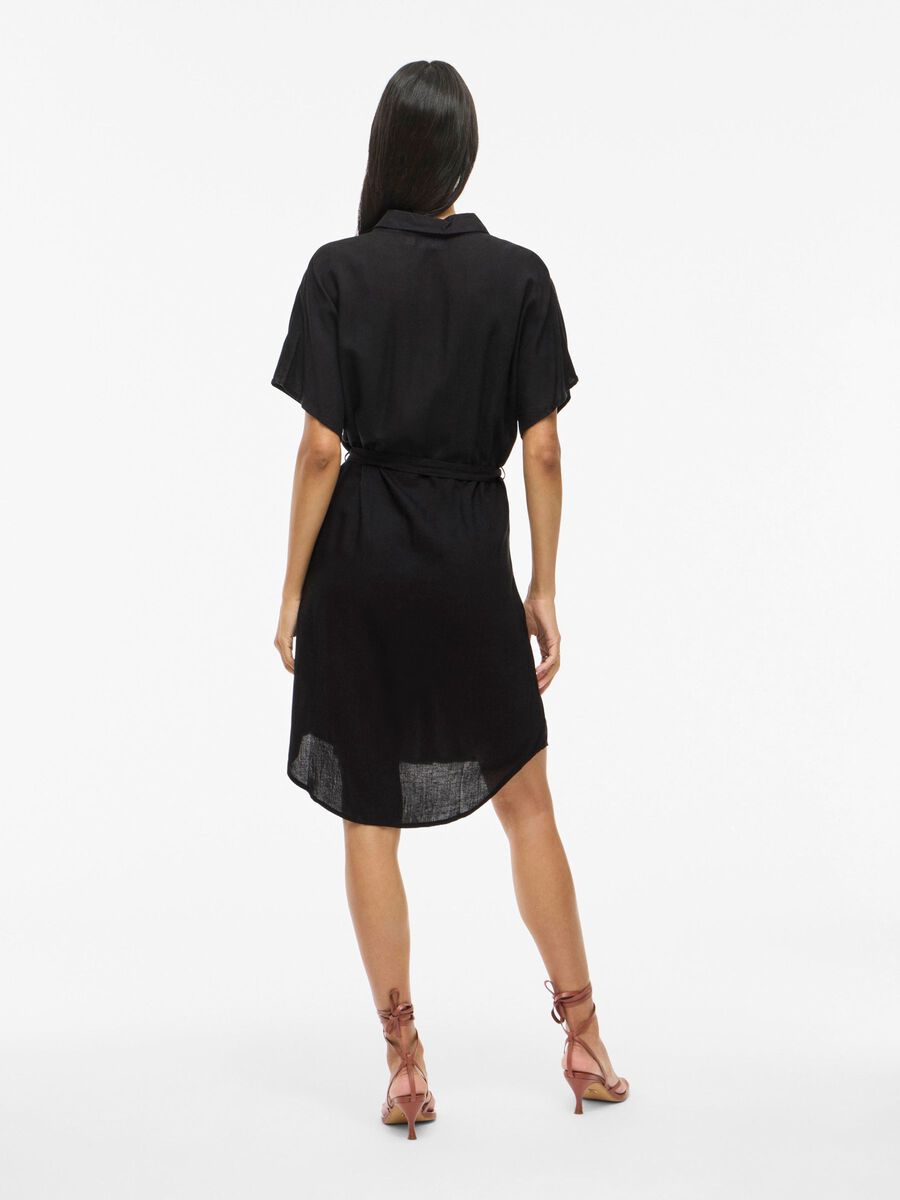 VILA SHORT SLEEVED SHIRT DRESS, Black, highres - 14101741_Black_004.jpg
