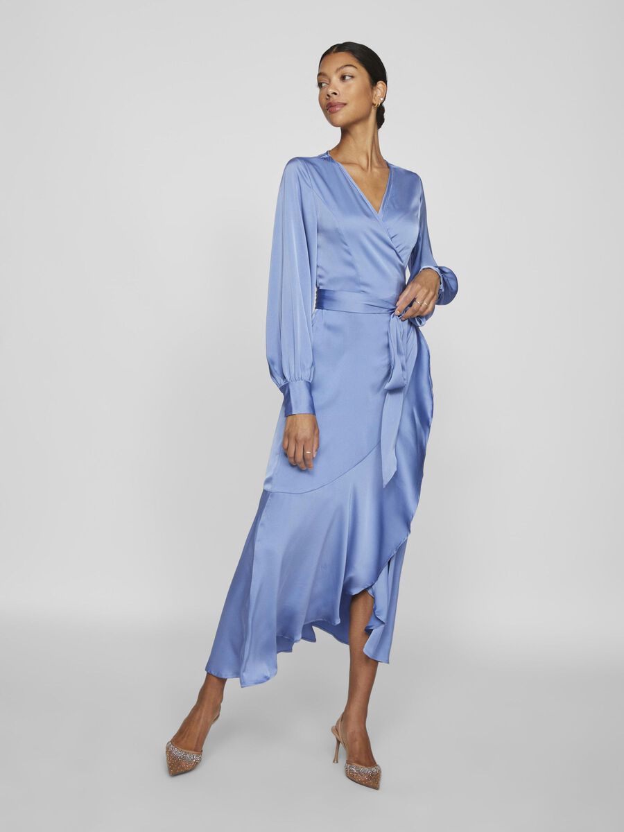 VILA LONG SLEEVED WRAP DRESS, Coronet Blue, highres - 14107085_CoronetBlue_003.jpg
