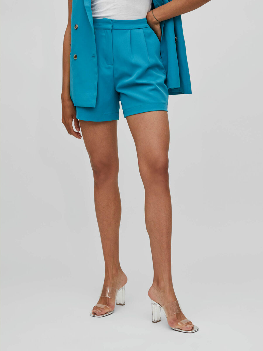 Vila HIGH WAISTED SHORTS, Algiers Blue, highres - 14078210_AlgiersBlue_003.jpg