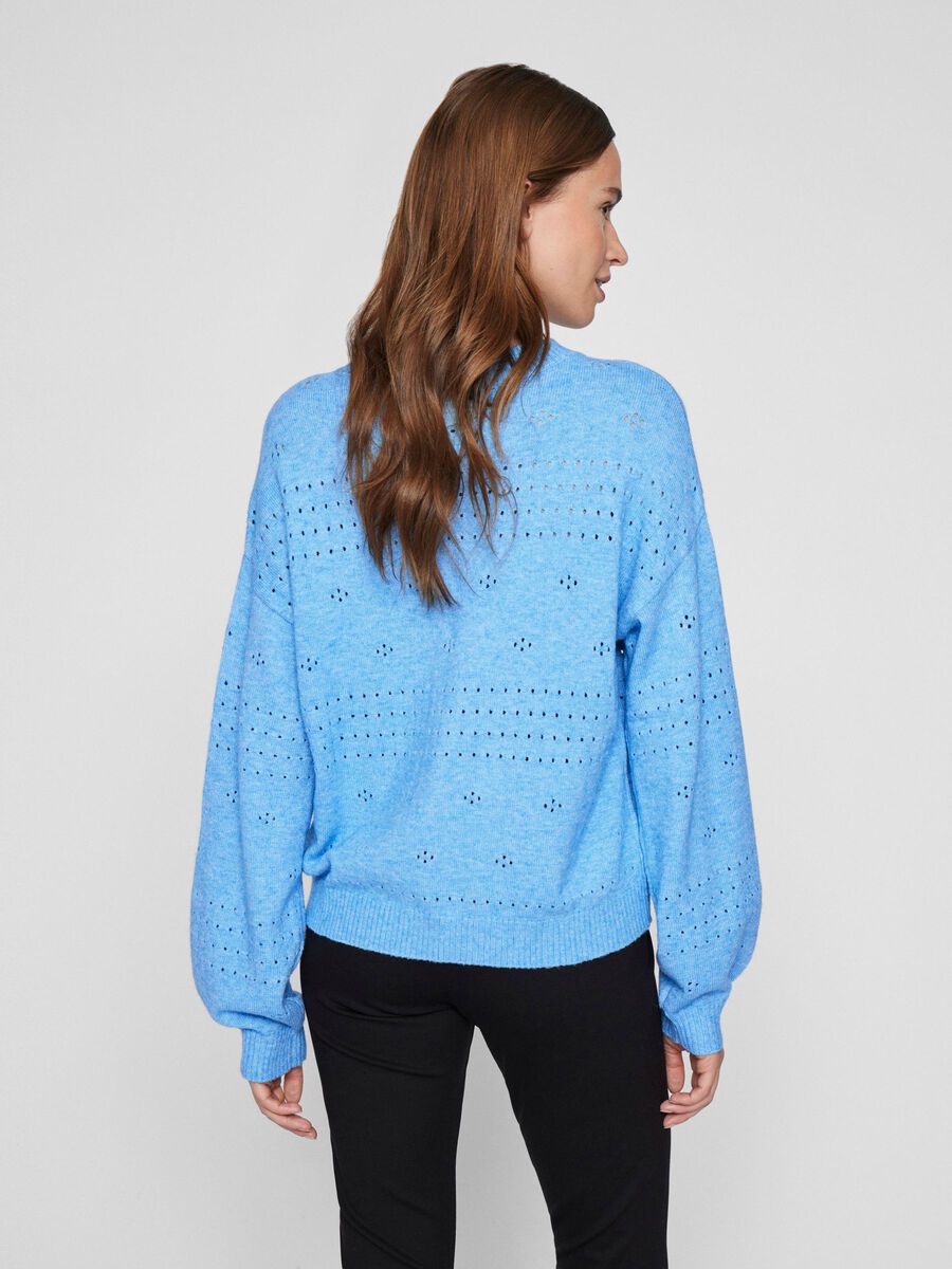 VILA VIRIL ROUND NECK PULLOVER A MAGLIA, Blissful Blue, highres - 14101222_BlissfulBlue_1178530_004.jpg