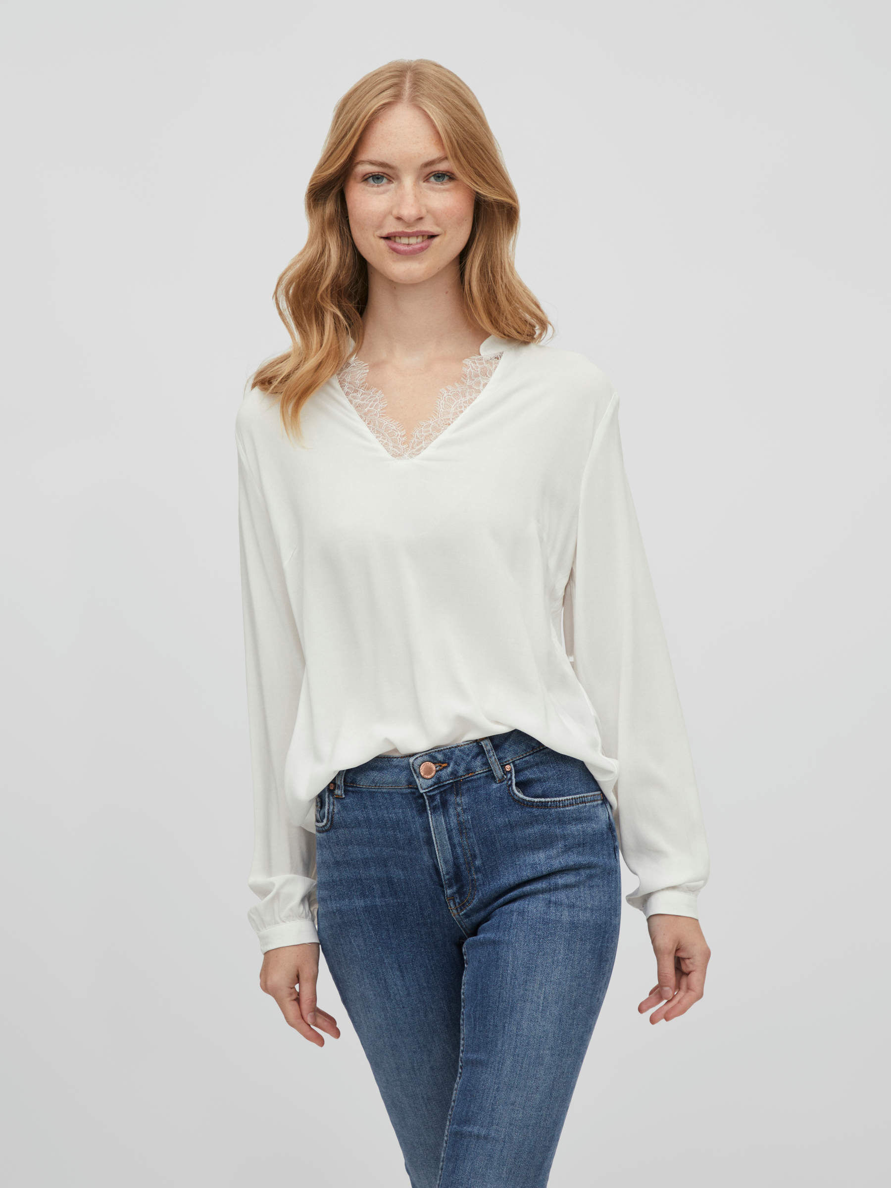 Vila lace long sleeve deals top