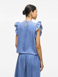 VILA VISHIKA, PYÖREÄPÄÄNTEINEN HIHATON TOPPI, Blue Denim, highres - 14108319_BlueDenim_004.jpg