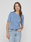VILA ROUND NECK SHORT SLEEVED TOP, Blissful Blue, highres - 14104164_BlissfulBlue_003.jpg