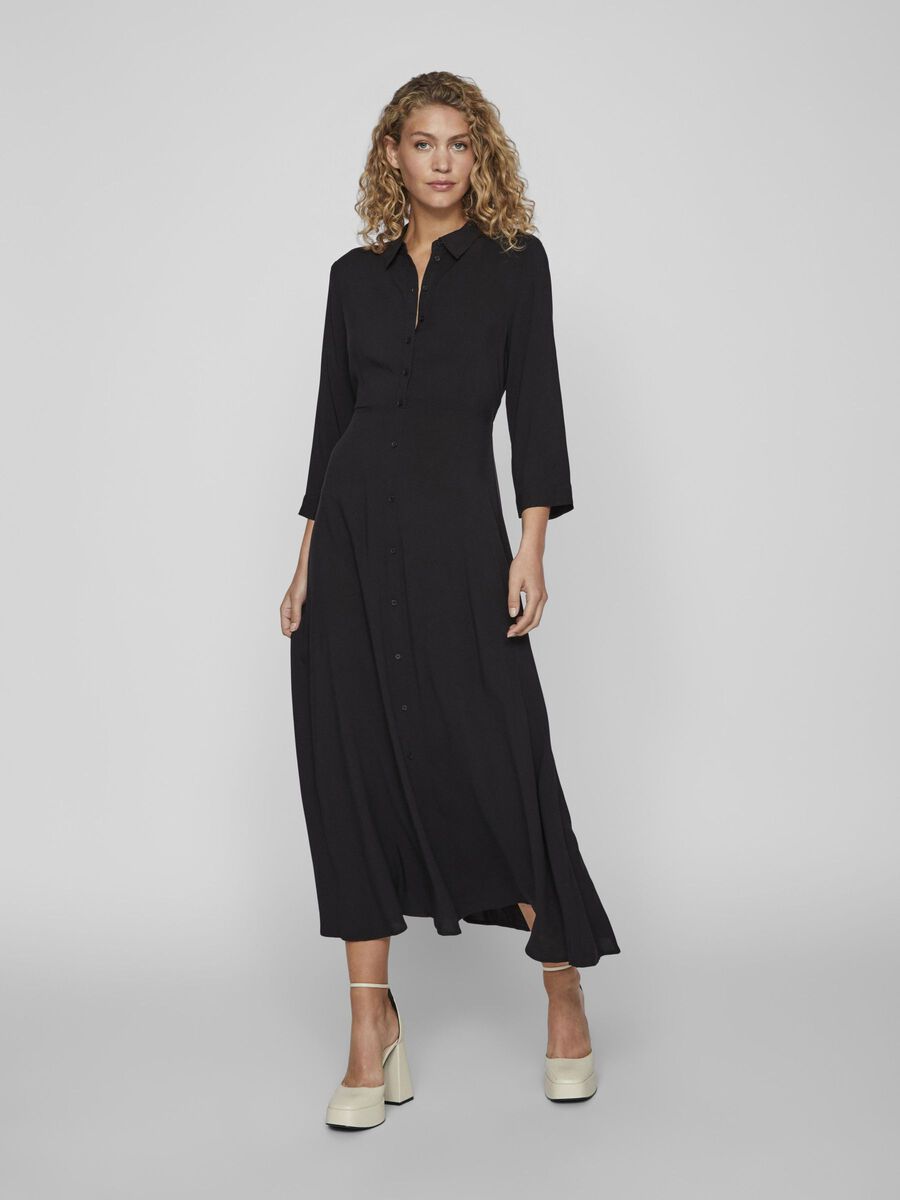 Vila MAXI VESTITO CAMICIA, Black, highres - 14097505_Black_003.jpg