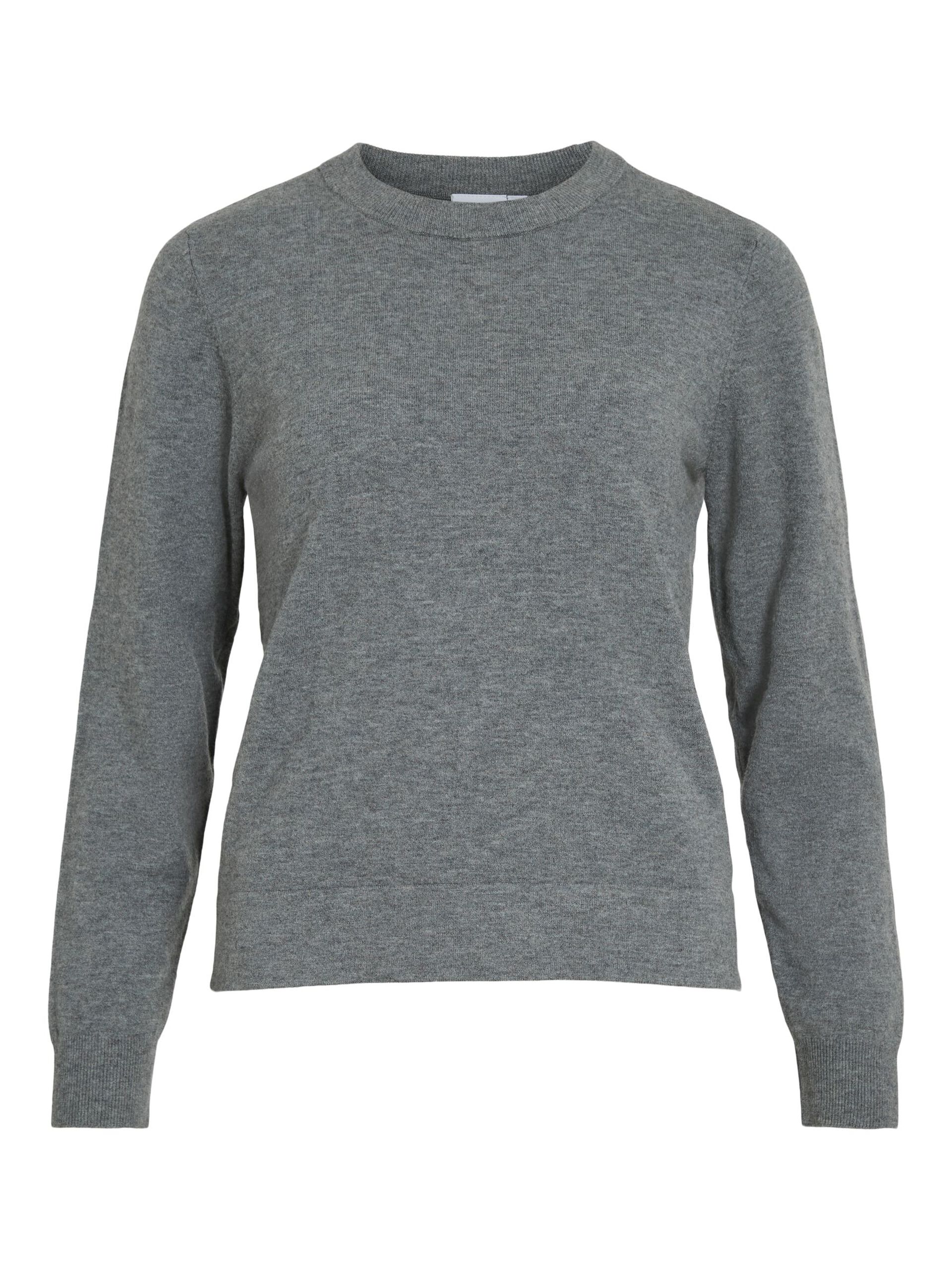 Carousel image - VIKERRY ROUND NECK KNITTED PULLOVER, Medium Grey Melange | 5