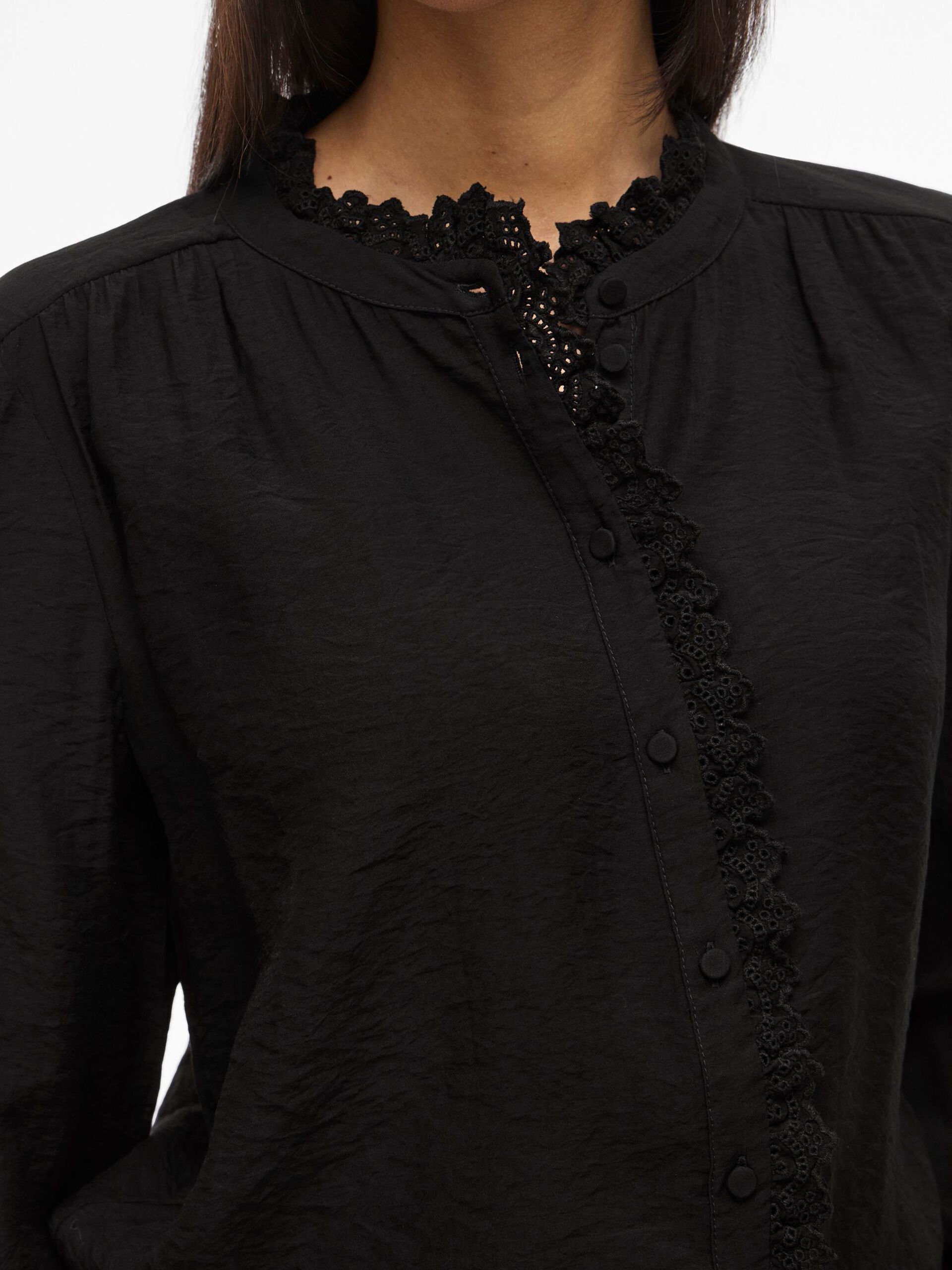 Carousel image - VIMALIMA FRILL LONG SLEEVED SHIRT, Black Beauty | 3