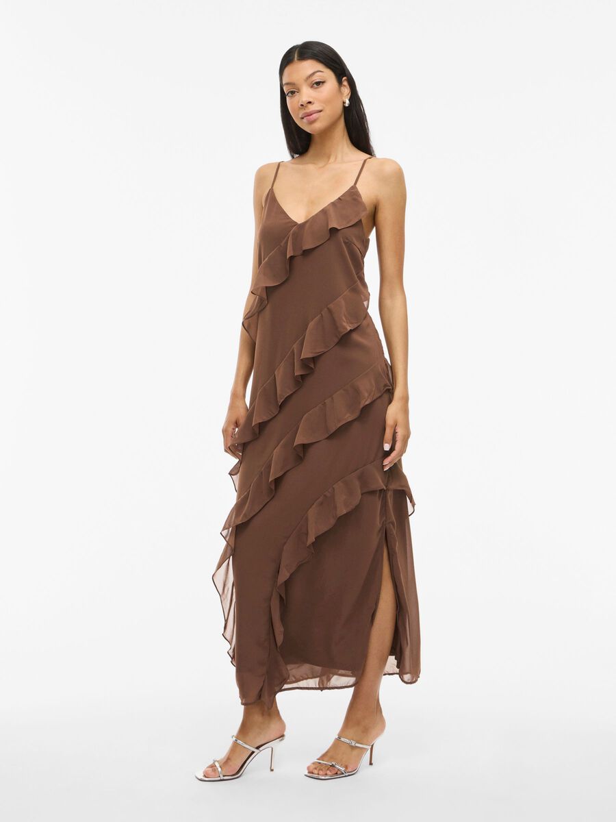 VILA VIROMAINE STRAP MAXI DRESS, Pinecone, highres - 14113927_Pinecone_003.jpg