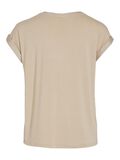 Vila ROUND NECK SHORT SLEEVED TOP, Frosted Almond, highres - 14059563_FrostedAlmond_002.jpg