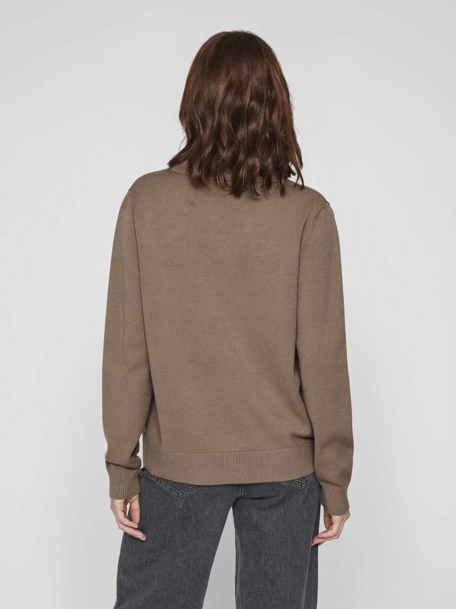 VILA POLO KNITTED PULLOVER, Fossil, highres - 14109861_Fossil_004.jpg