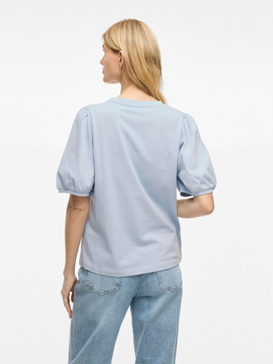 VILA VIMONIE ROUND NECK SHORT SLEEVED TOP, Kentucky Blue, highres - 14106923_KentuckyBlue_004.jpg