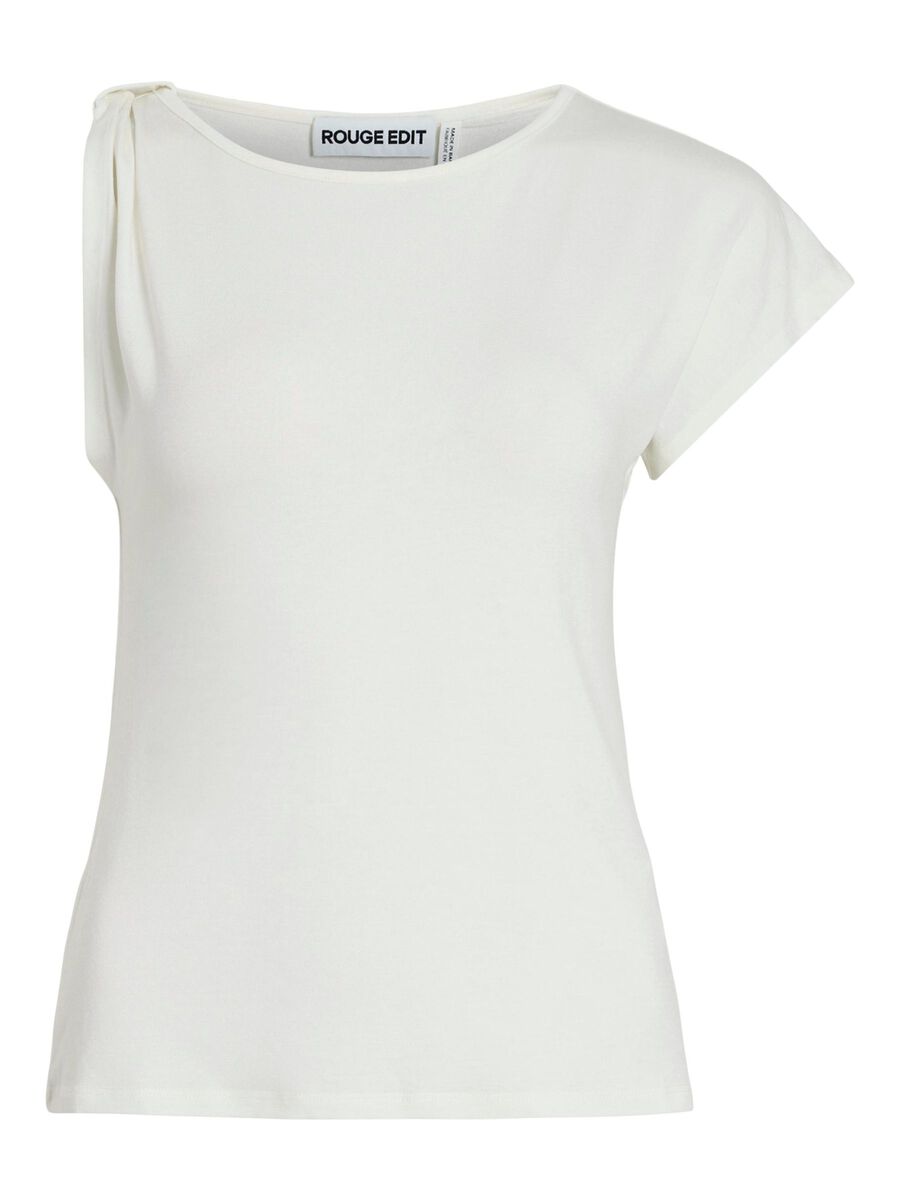 VILA ROUND NECK SHORT SLEEVED TOP, Cloud Dancer, highres - 14105894_CloudDancer_001.jpg
