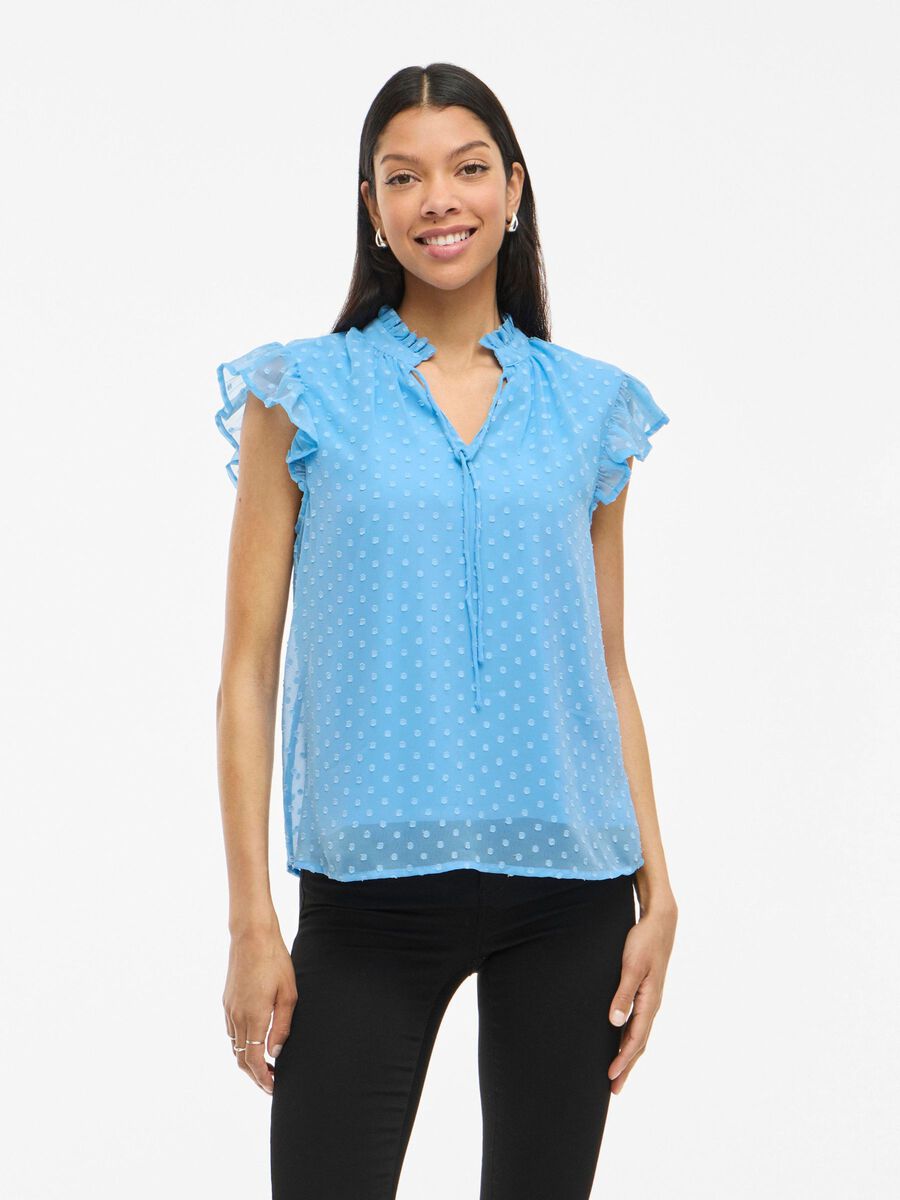 VILA HIGH NECK SLEEVELESS TOP, Blissful Blue, highres - 14105311_BlissfulBlue_003.jpg