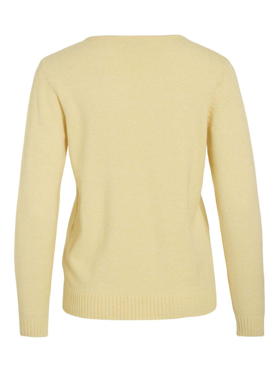 VILA VIRIL V-NECK KNITTED PULLOVER, Pale Banana, highres - 14042769_PaleBanana_585010_002.jpg