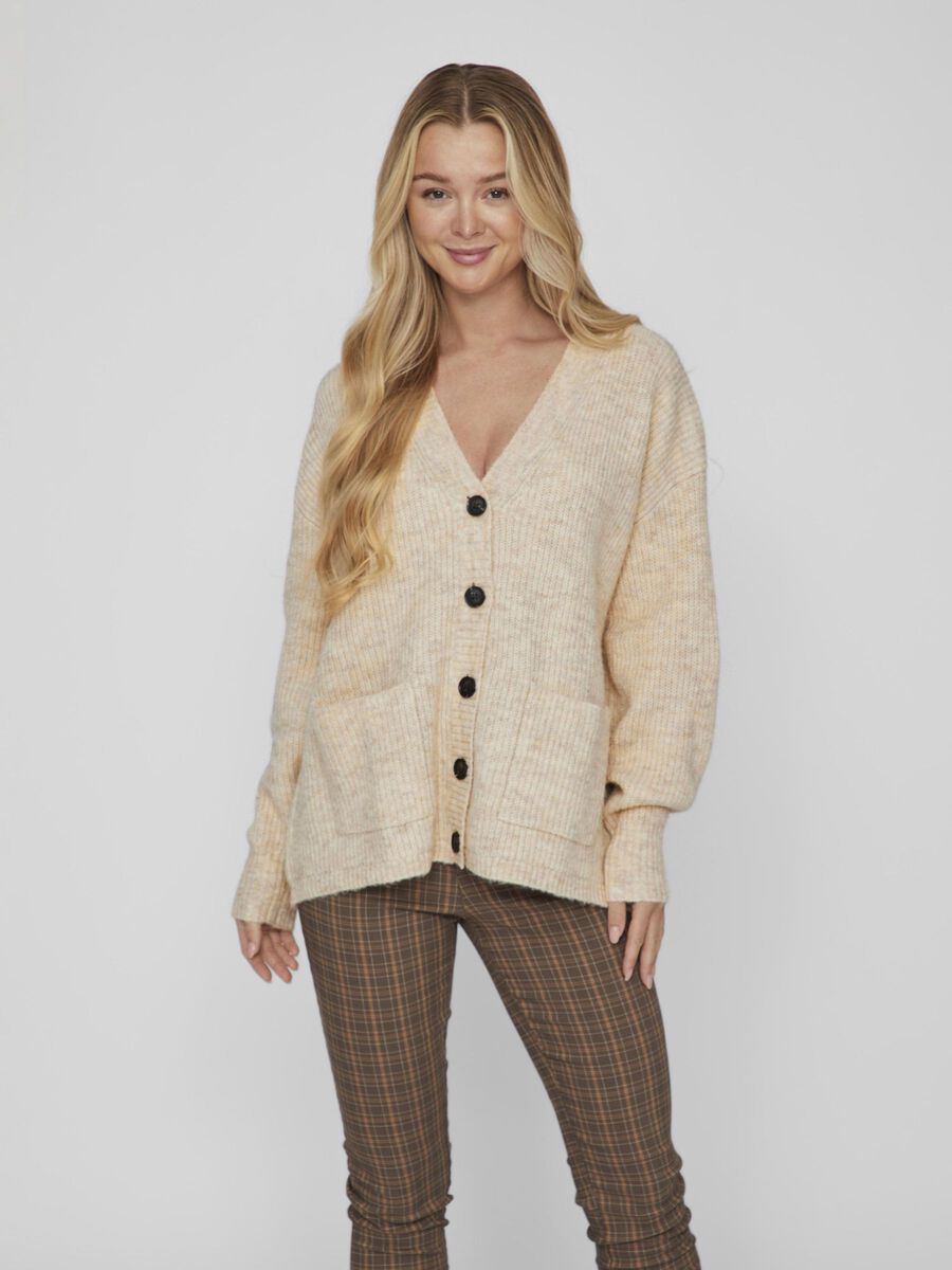 Beige BUTTONED VILA® | | KNITTED CARDIGAN