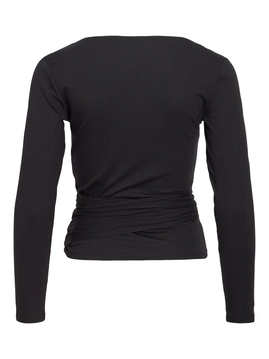 Product carousel image - VIGINA MANICHE LUNGHE TOP INCROCIATO, Black | 2