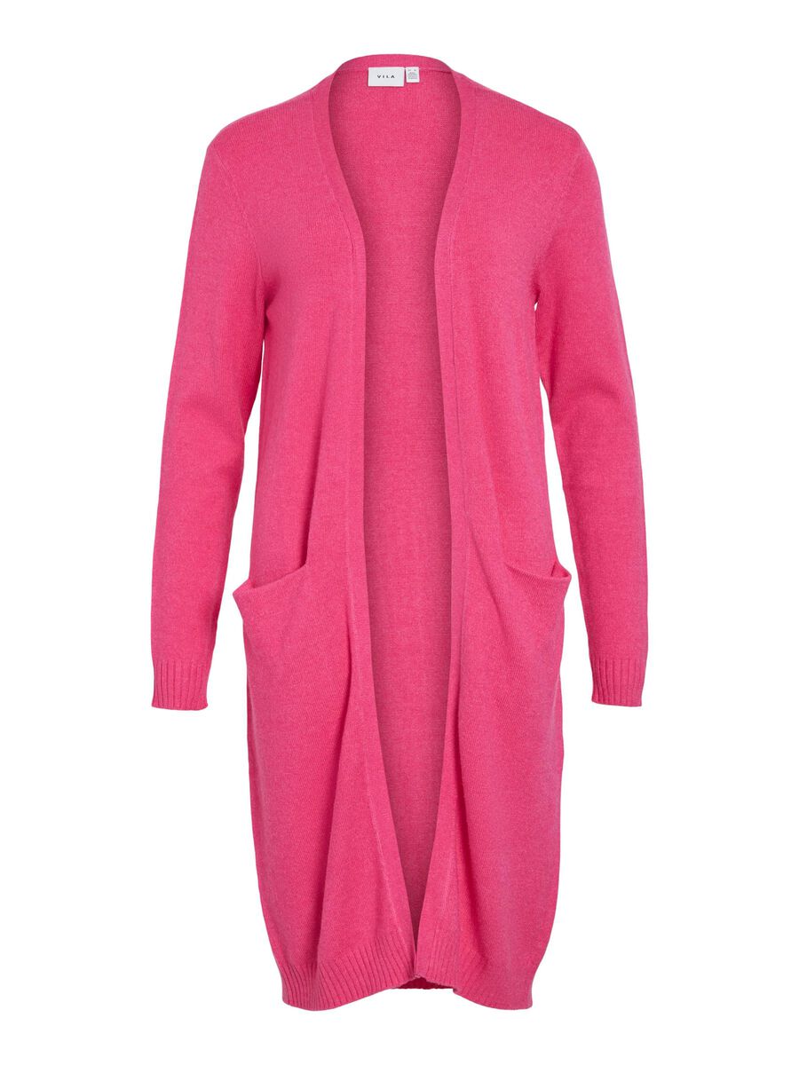 VILA VIRIL LONG KNITTED CARDIGAN, Magenta, highres - 14042770_Magenta_1108613_001.jpg