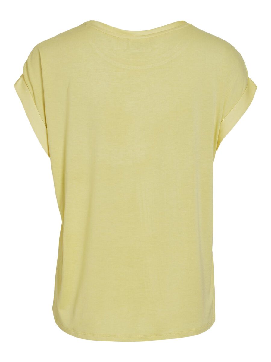 VILA VIELLETTE SHORT SLEEVED TOP, Pale Banana, highres - 14059563_PaleBanana_002.jpg