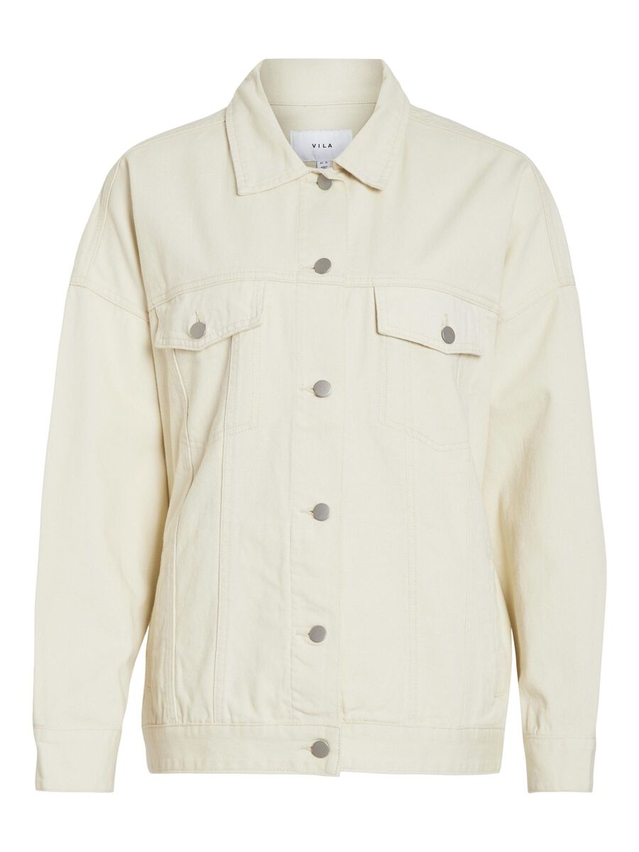 VILA OVERSIZED DENIM JACKET, Birch, highres - 14092331_Birch_001.jpg