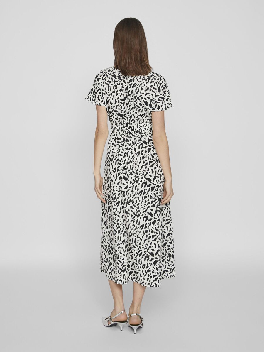 VILA SHORT SLEEVED BUTTONED MIDI DRESS, Birch, highres - 14099280_Birch_1128490_004.jpg