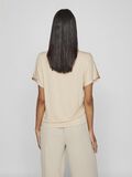 VILA VIELLETTE V-NECK SHORT SLEEVED TOP, Cement, highres - 14089239_Cement_004.jpg