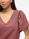 VILA V-NECK SHORT SLEEVED TOP, Rose Brown, highres - 14109690_RoseBrown_006.jpg