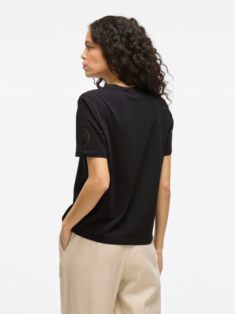 VILA VICELIANA RUND HALS KORTERMET TOPP, Black Beauty, highres - 14105250_BlackBeauty_004.jpg