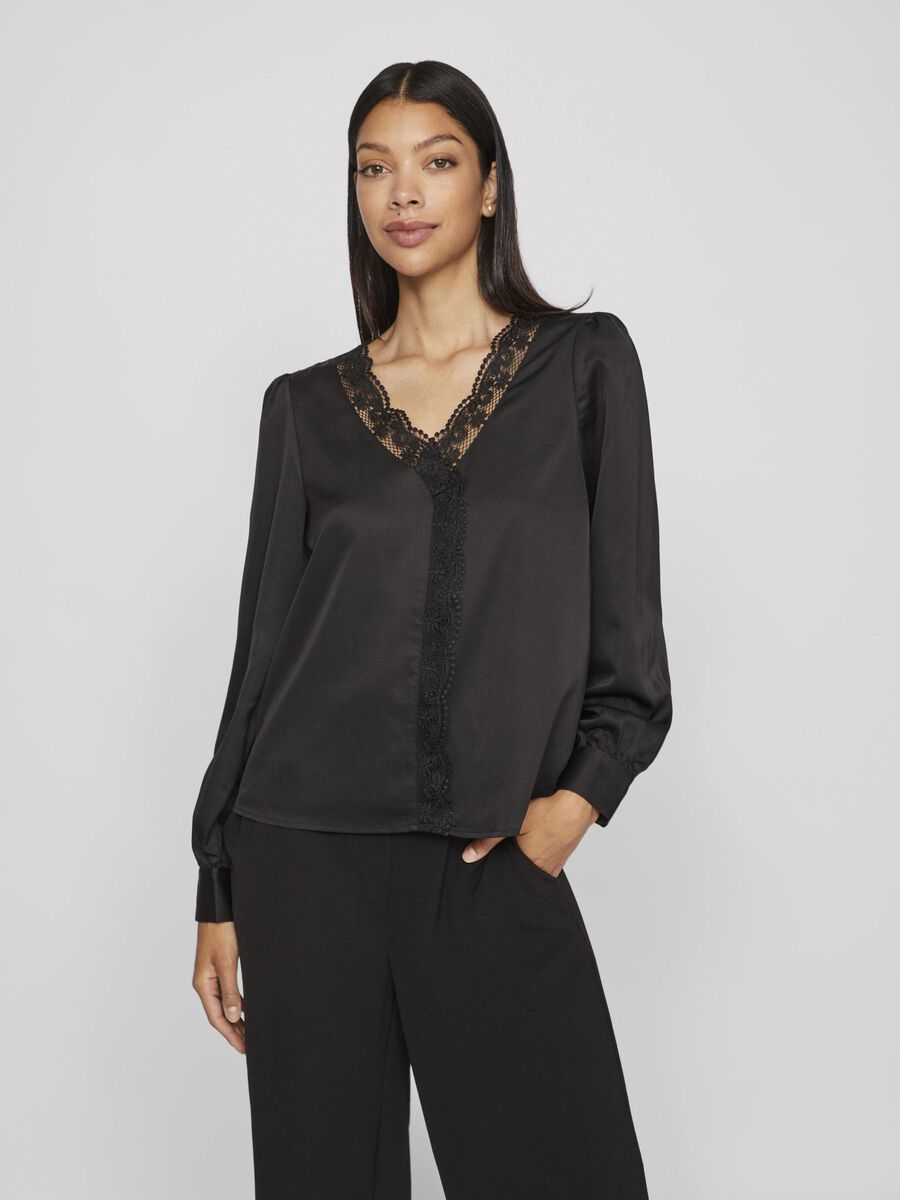 VILA BLONDEDETALJERT LANGERMET TOPP, Black Beauty, highres - 14097926_BlackBeauty_003.jpg