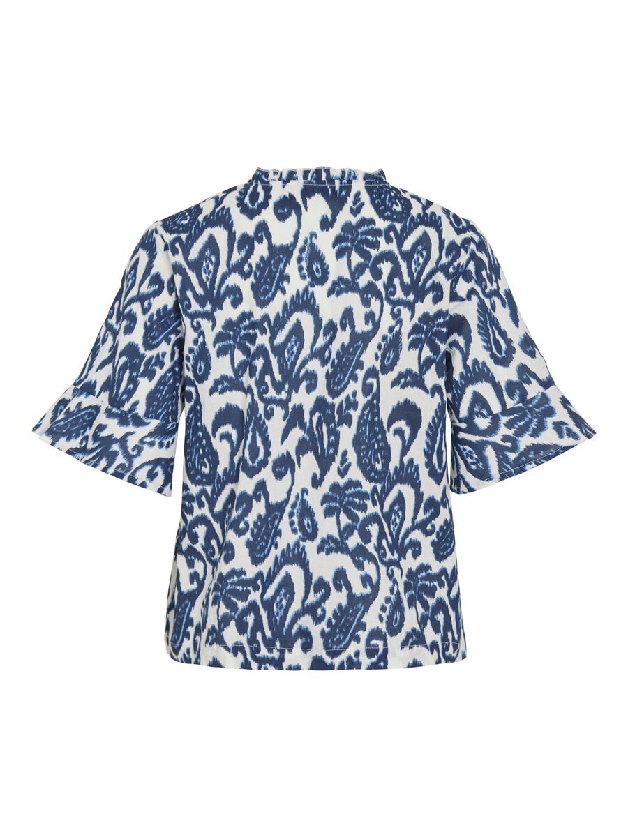 VILA VIMERLE V-NECK SHORT SLEEVED TOP, Cloud Dancer, highres - 14111211_CloudDancer_1229642_002.jpg