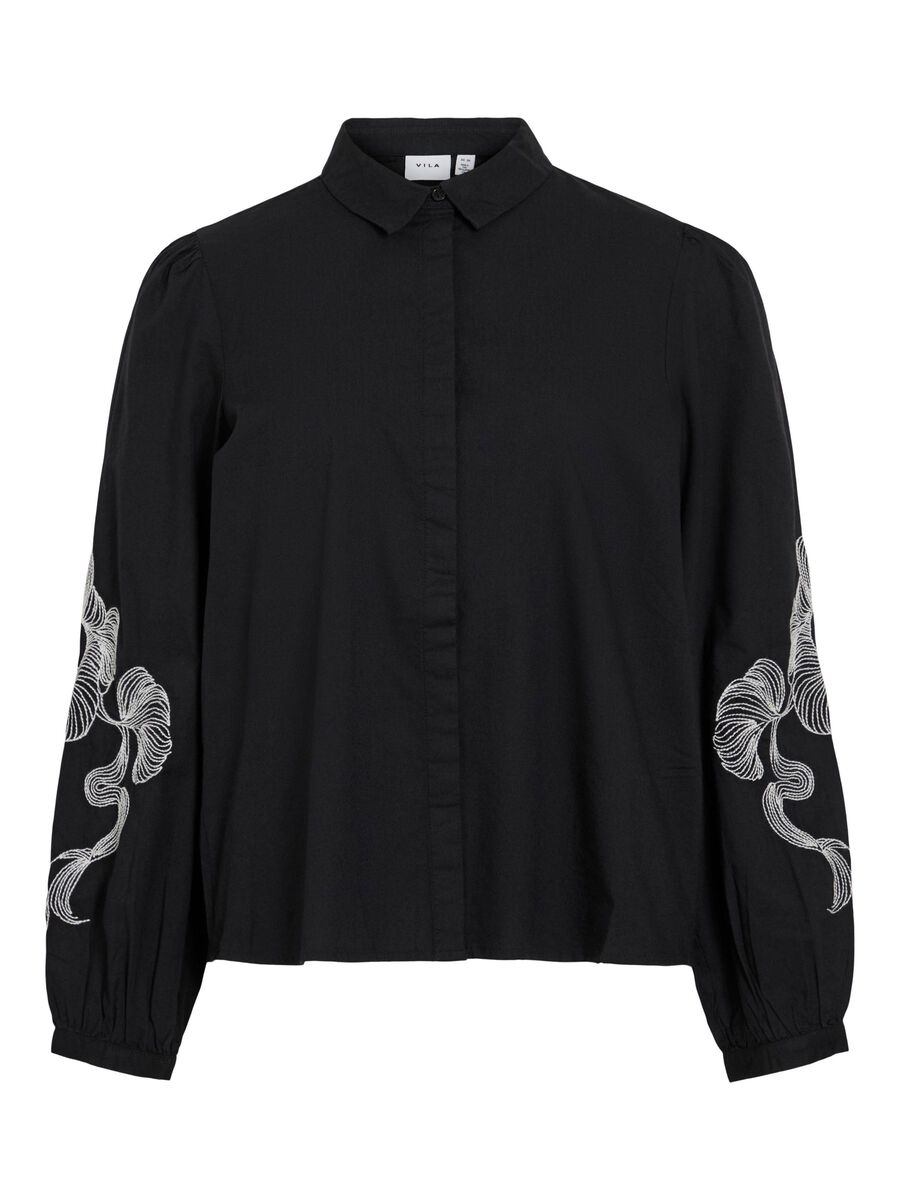 VILA EMBROIDERED SHIRT, Black Beauty, highres - 14106905_BlackBeauty_1191635_001.jpg