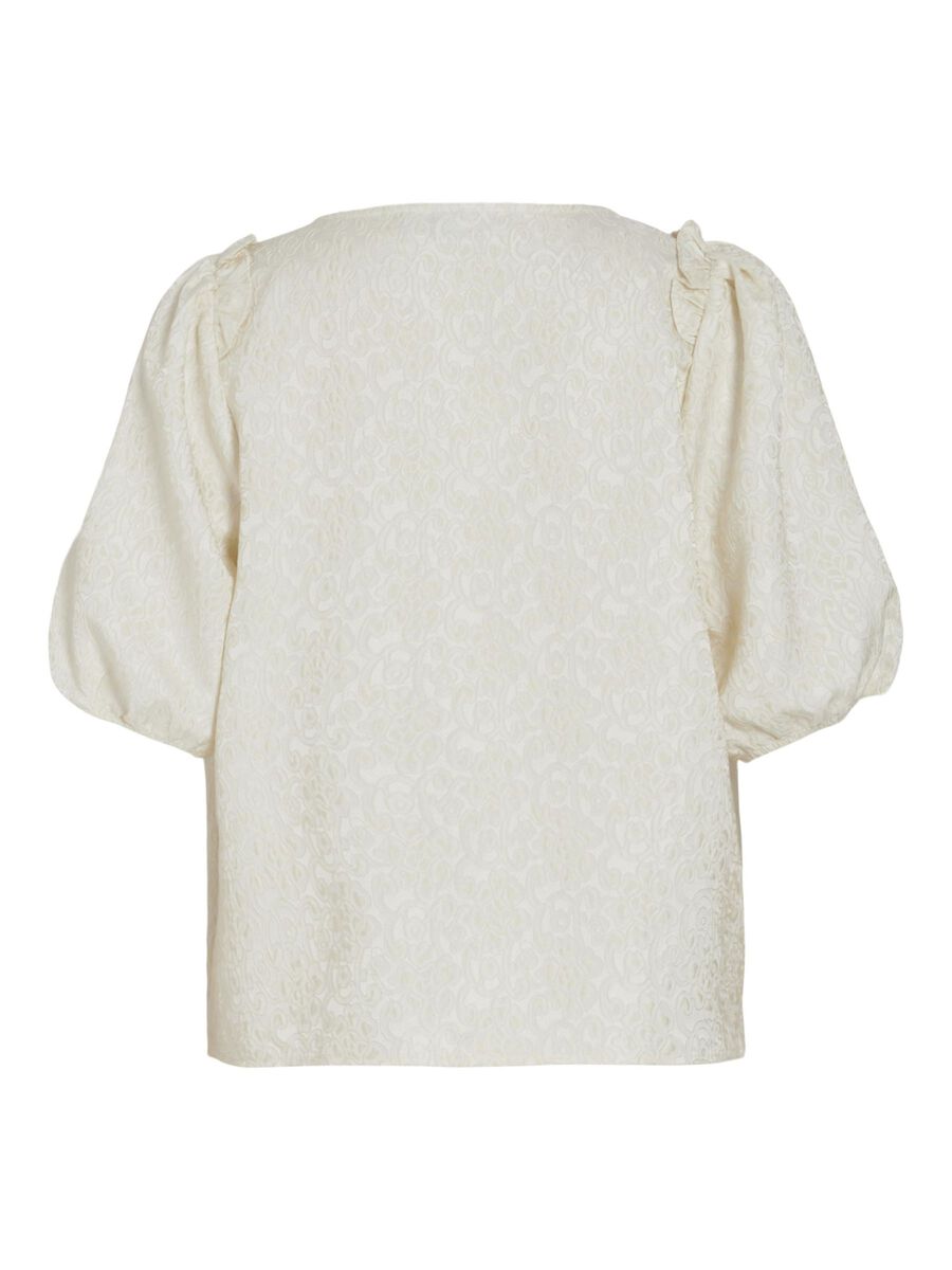 VILA SHORT SLEEVED TIE TOP, Birch, highres - 14103050_Birch_002.jpg