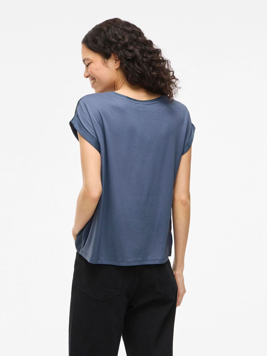 VILA VIELLETTE TOP MET KORTE MOUWEN, Vintage Indigo, highres - 14059563_VintageIndigo_004.jpg