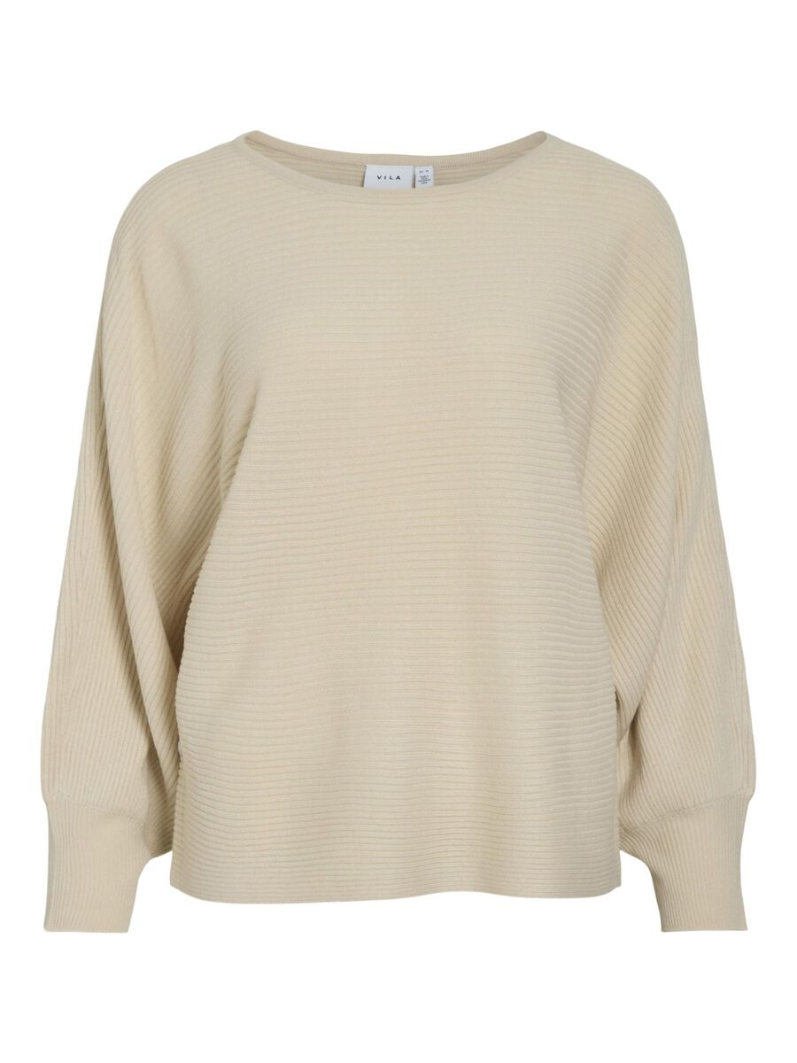 VILA BOATNECK KNITTED PULLOVER, Birch, highres - 14105813_Birch_001.jpg