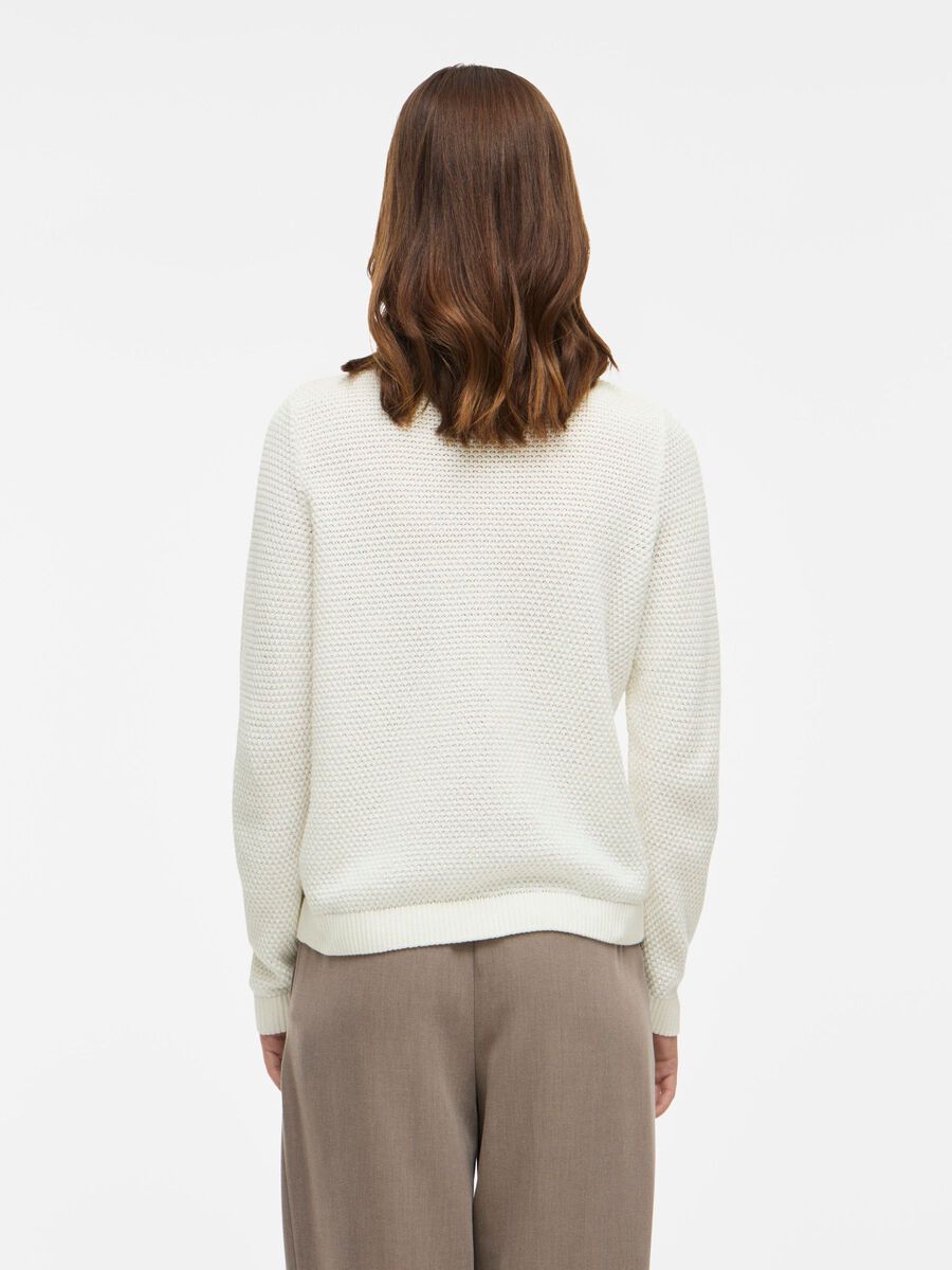 VILA VIDALO SCOLLO ROTONDO CARDIGAN A MAGLIA, White Alyssum, highres - 14112299_WhiteAlyssum_004.jpg