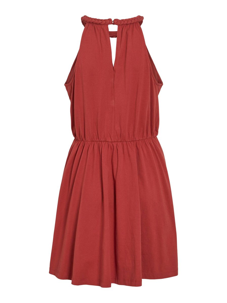 VILA VIMILLA HALTER NECK SHORT DRESS, Brick Dust, highres - 14110013_BrickDust_002.jpg
