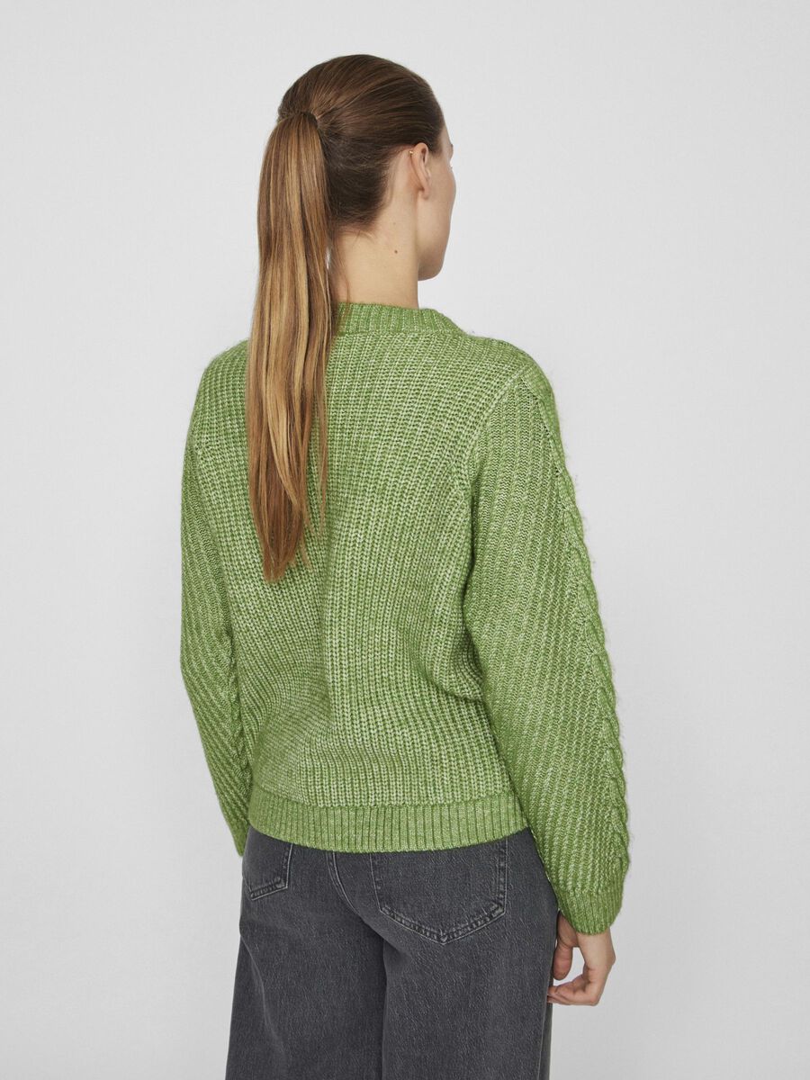 VILA ROUND NECK KNITTED PULLOVER, Cactus, highres - 14100111_Cactus_004.jpg
