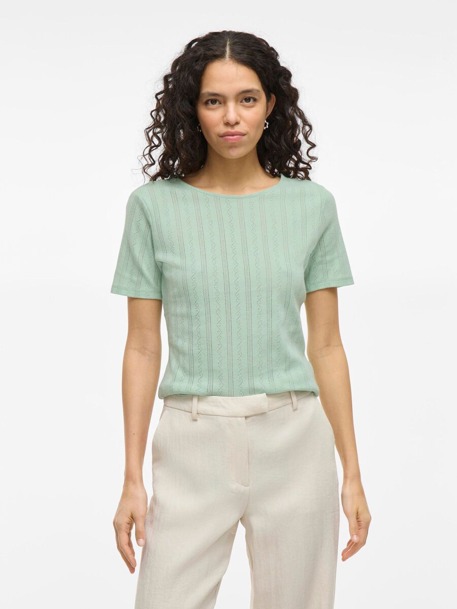 VILA ROUND NECK SHORT SLEEVED TOP, Silt Green, highres - 14101755_SiltGreen_003.jpg